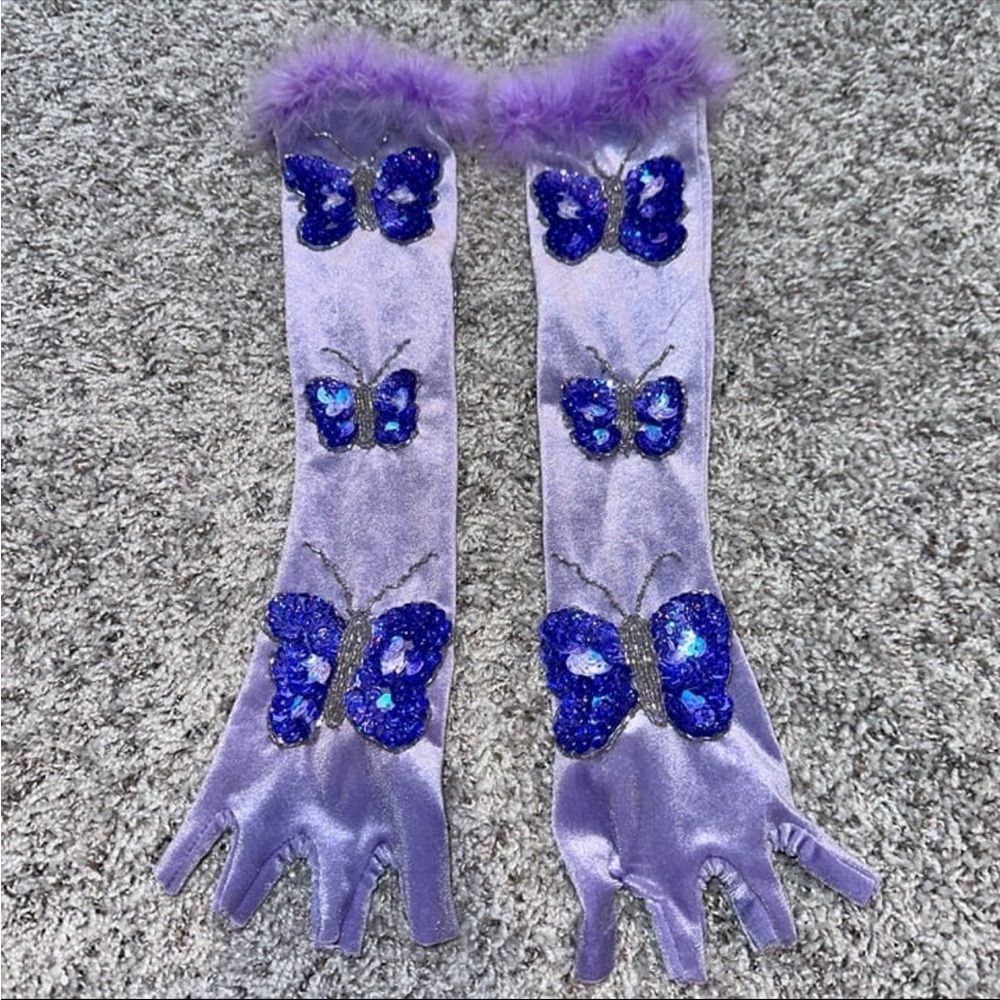 jackalope land purple butterfly gloves